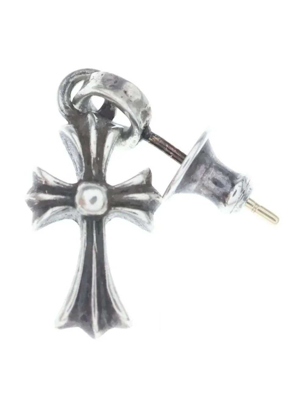 Chrome Hearts Bby Pprchn Baby Fat Cross Drop Single Earring Silver